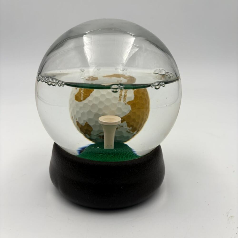 Golf Ball Water Globe Desk Game World Map Tee Puzzle Used